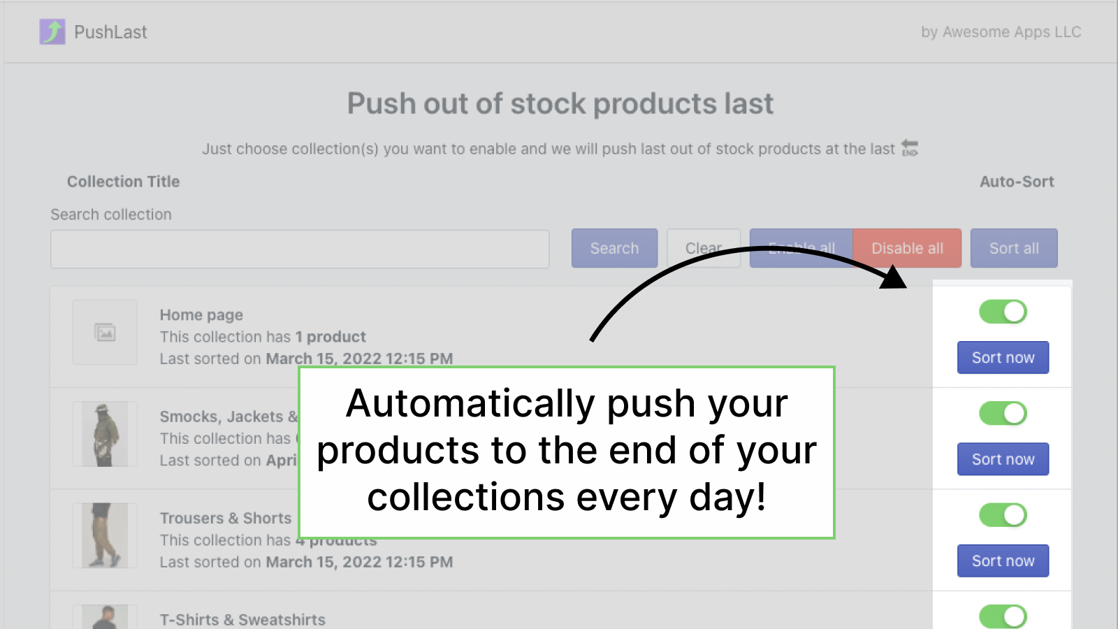 Easily Sort Out Of Stock Products Automatically
