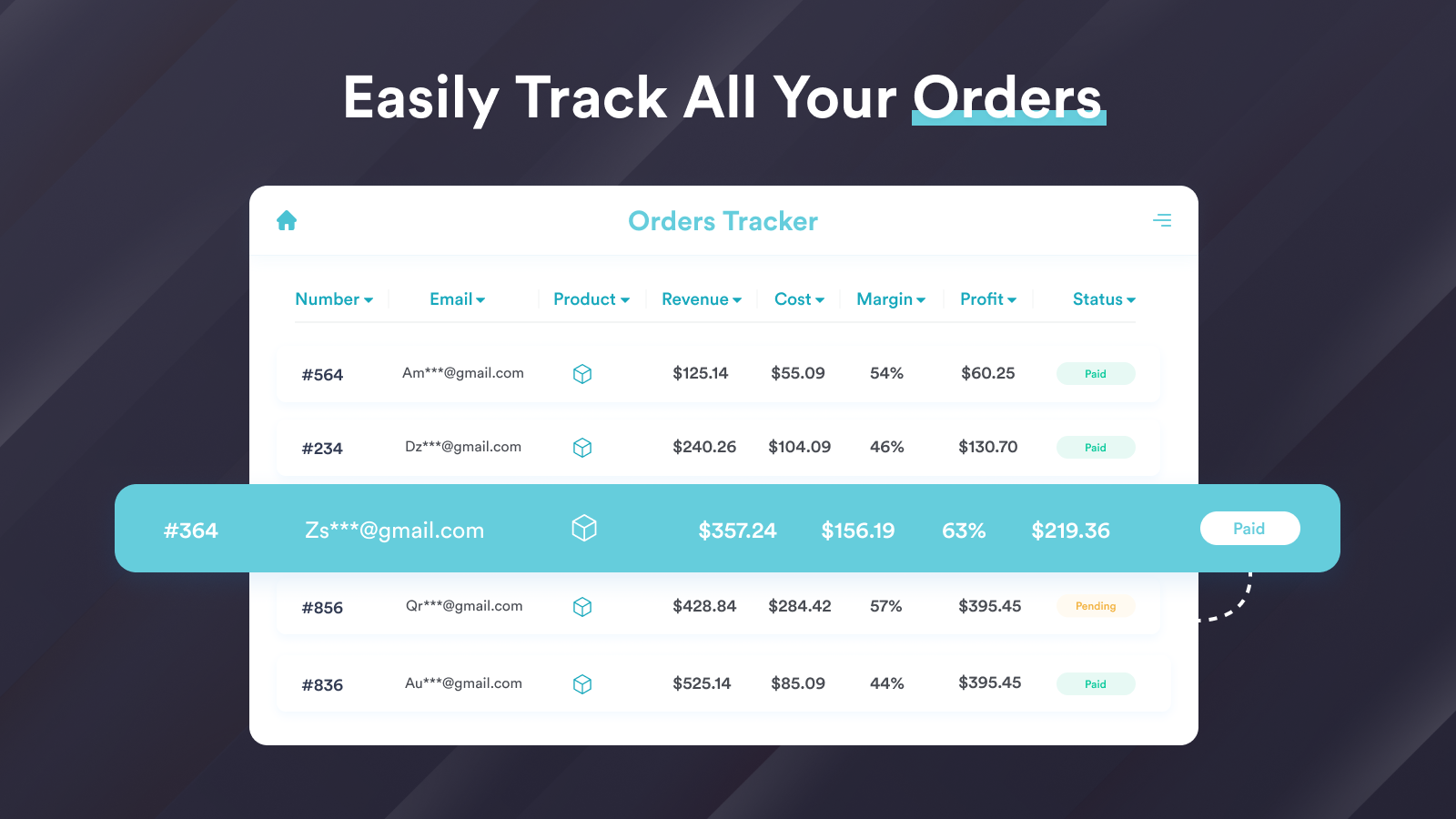Easily Track All Your Orders