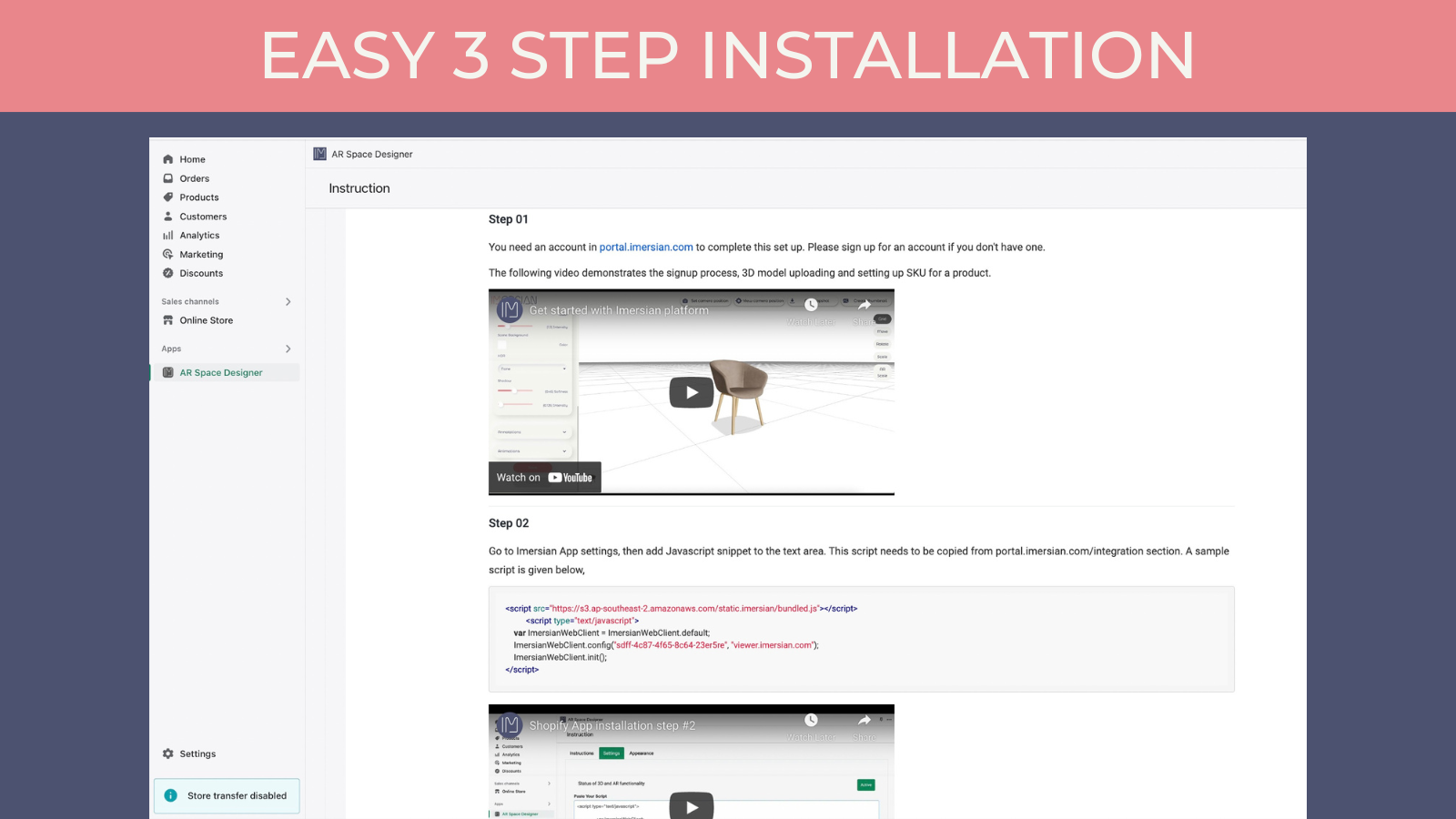 Easy 3 steps app installation