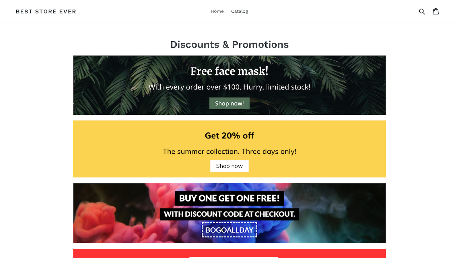 Easy Discounts & Promotions in an online store