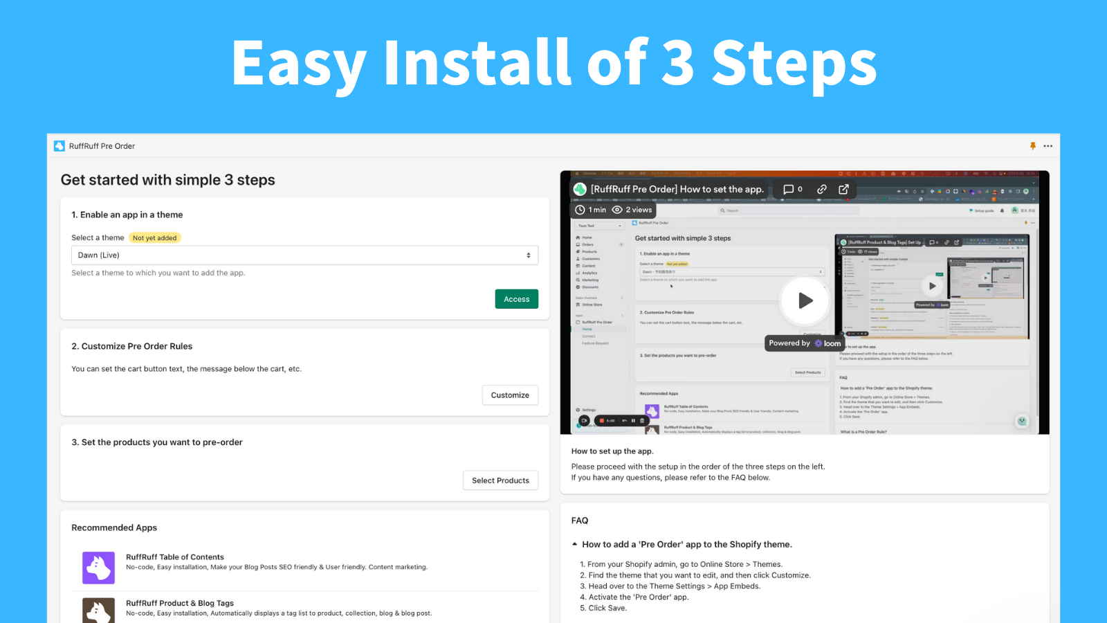 Easy Install of 3 Steps