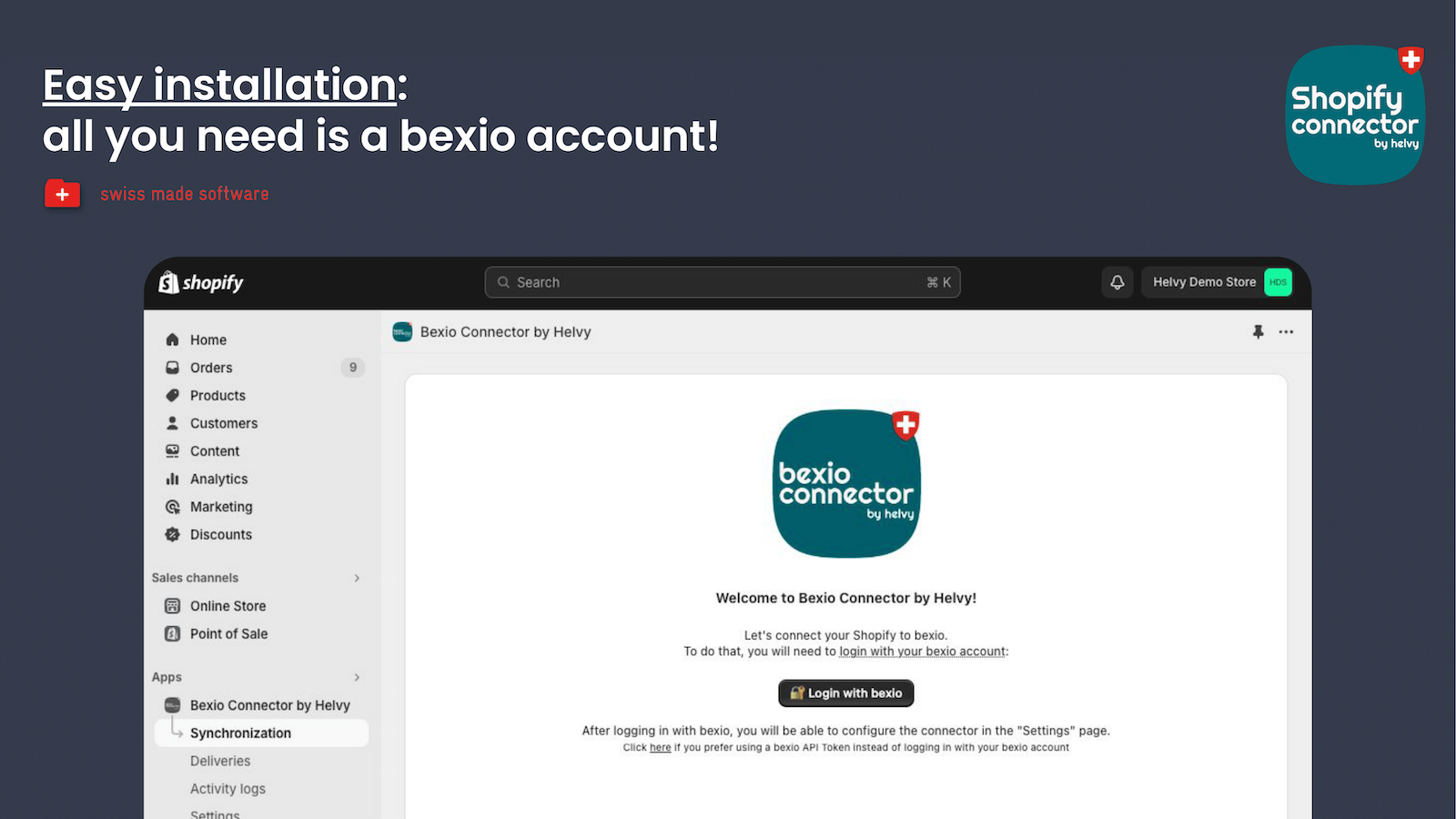 Easy installation: all you need is a bexio account!