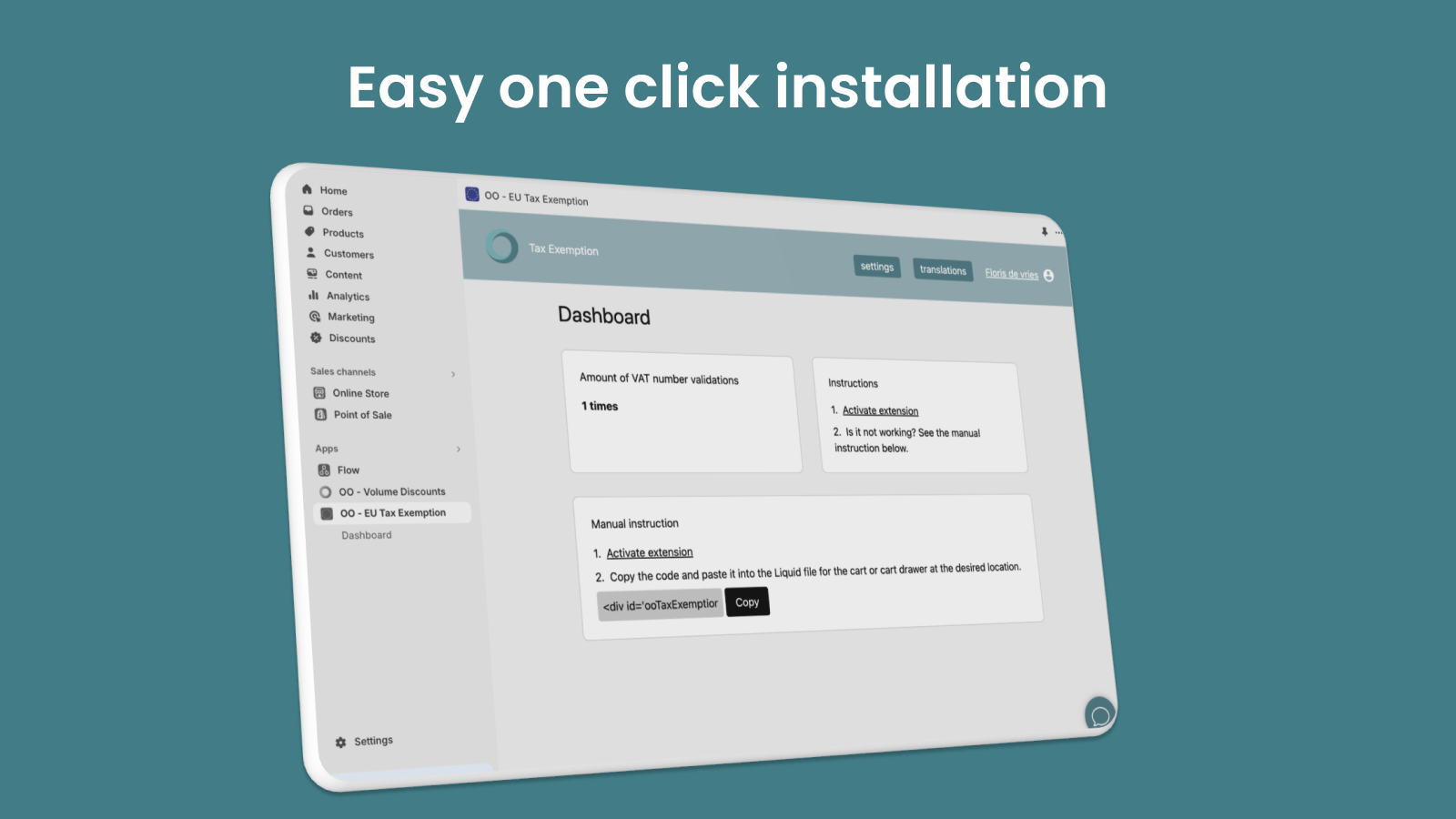 Easy one click installation