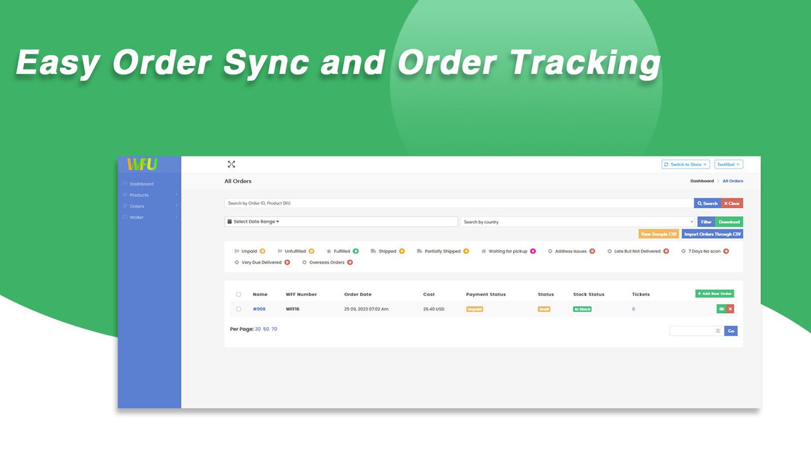 Easy Order Sync and Order Tracking
