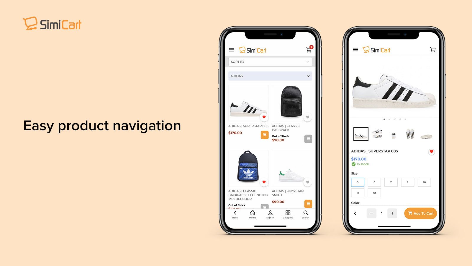easy product navigation