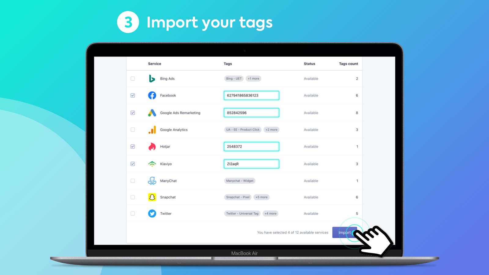 Easy Tag - Import your tags