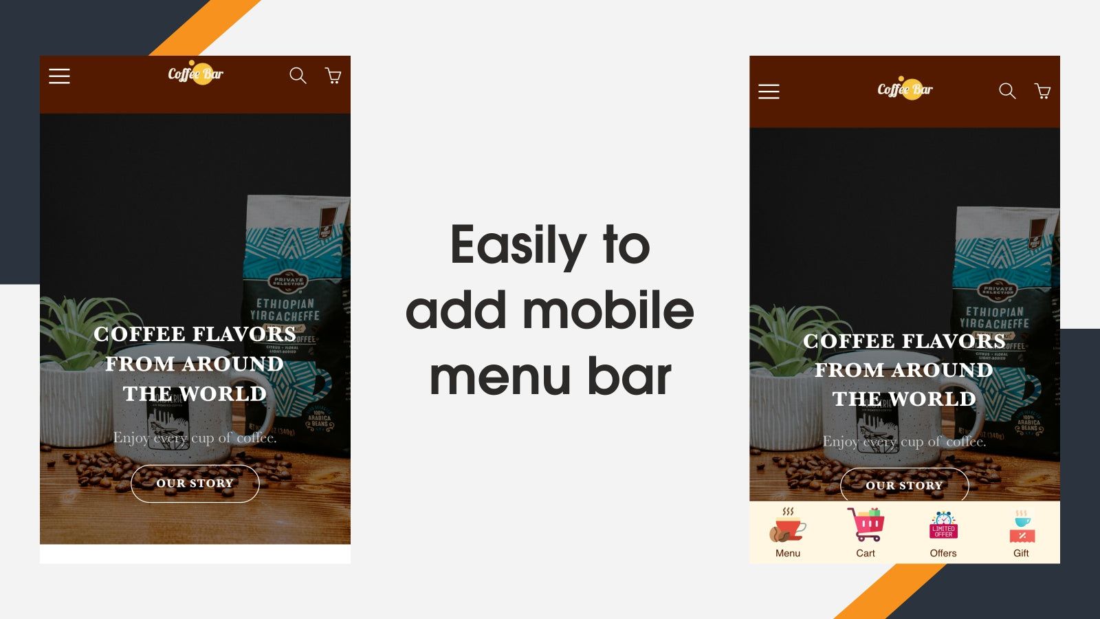 Easy to add Mobile bar