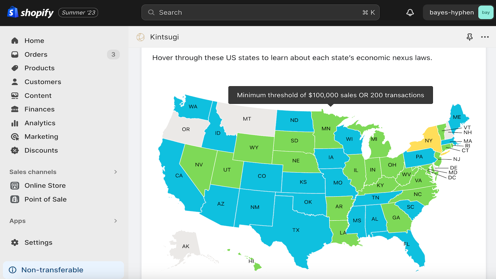 Easy to see dollar and transaction thresholds for every state