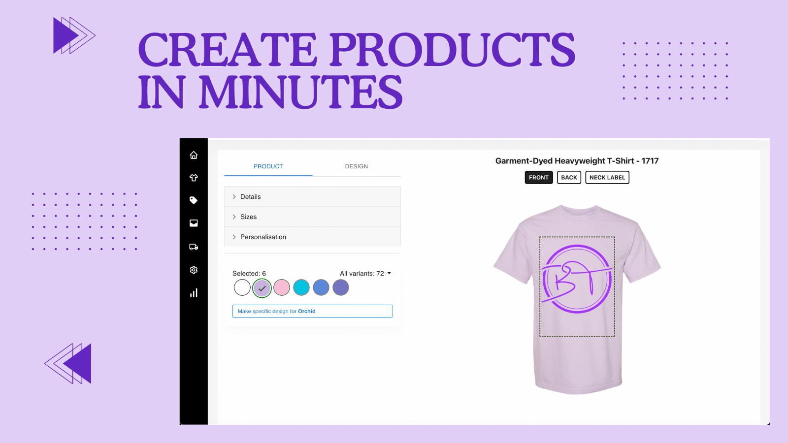 Easy to use customizer to create products for your brand.