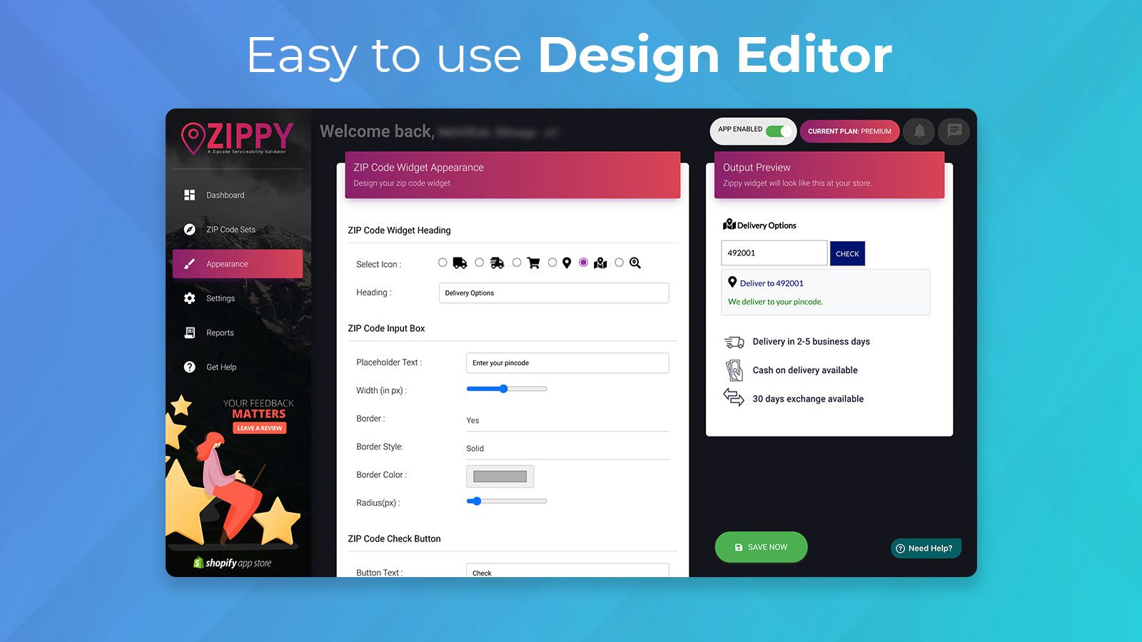 Easy to use Design Editor