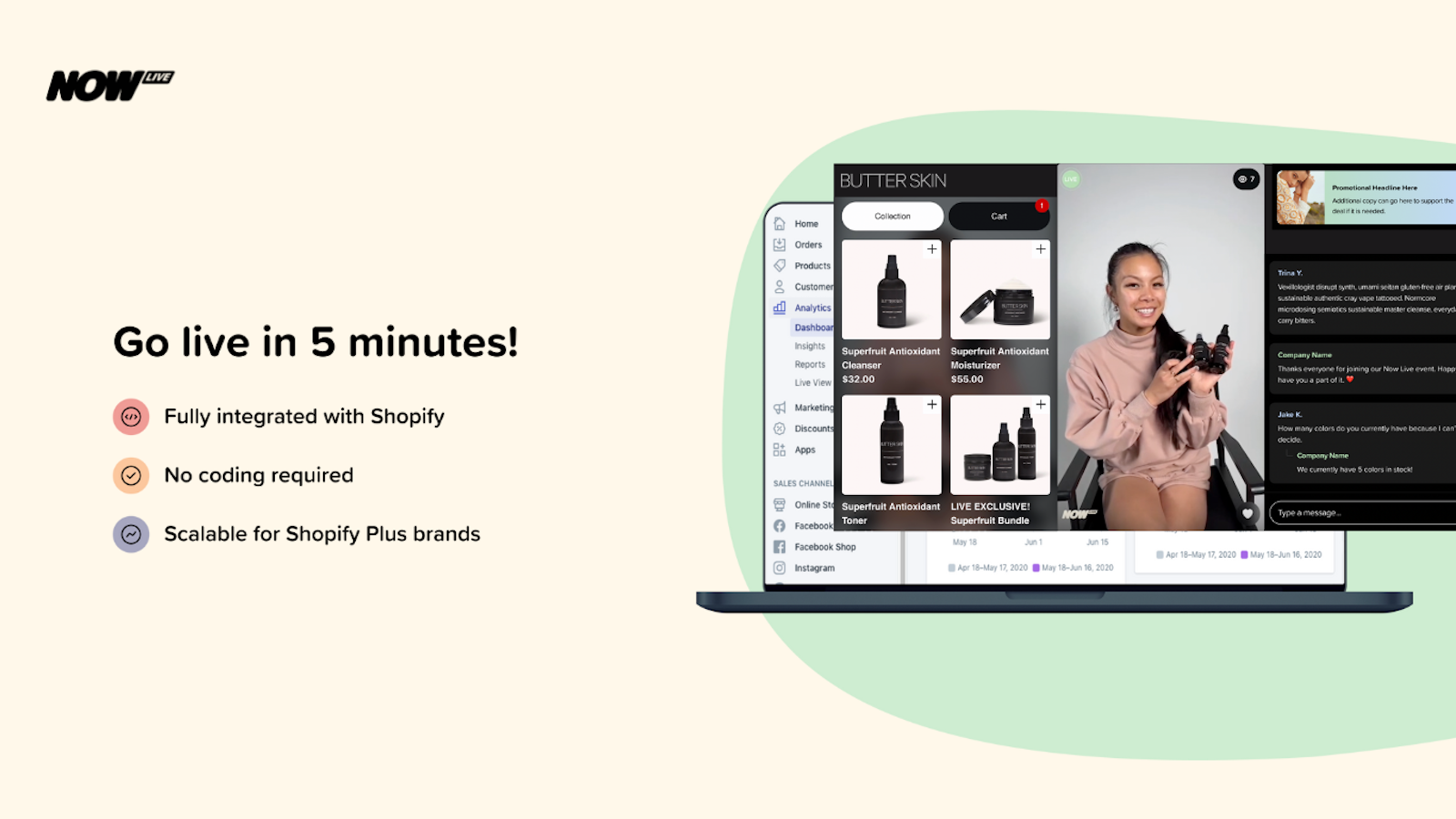 Easy to use live shopping platform for Shopify