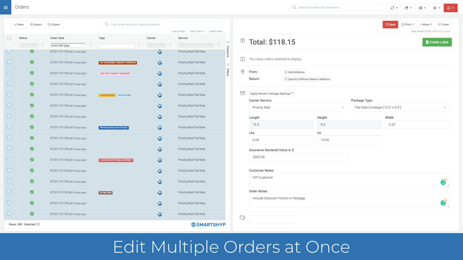 Edit multiple Shopify orders at once.