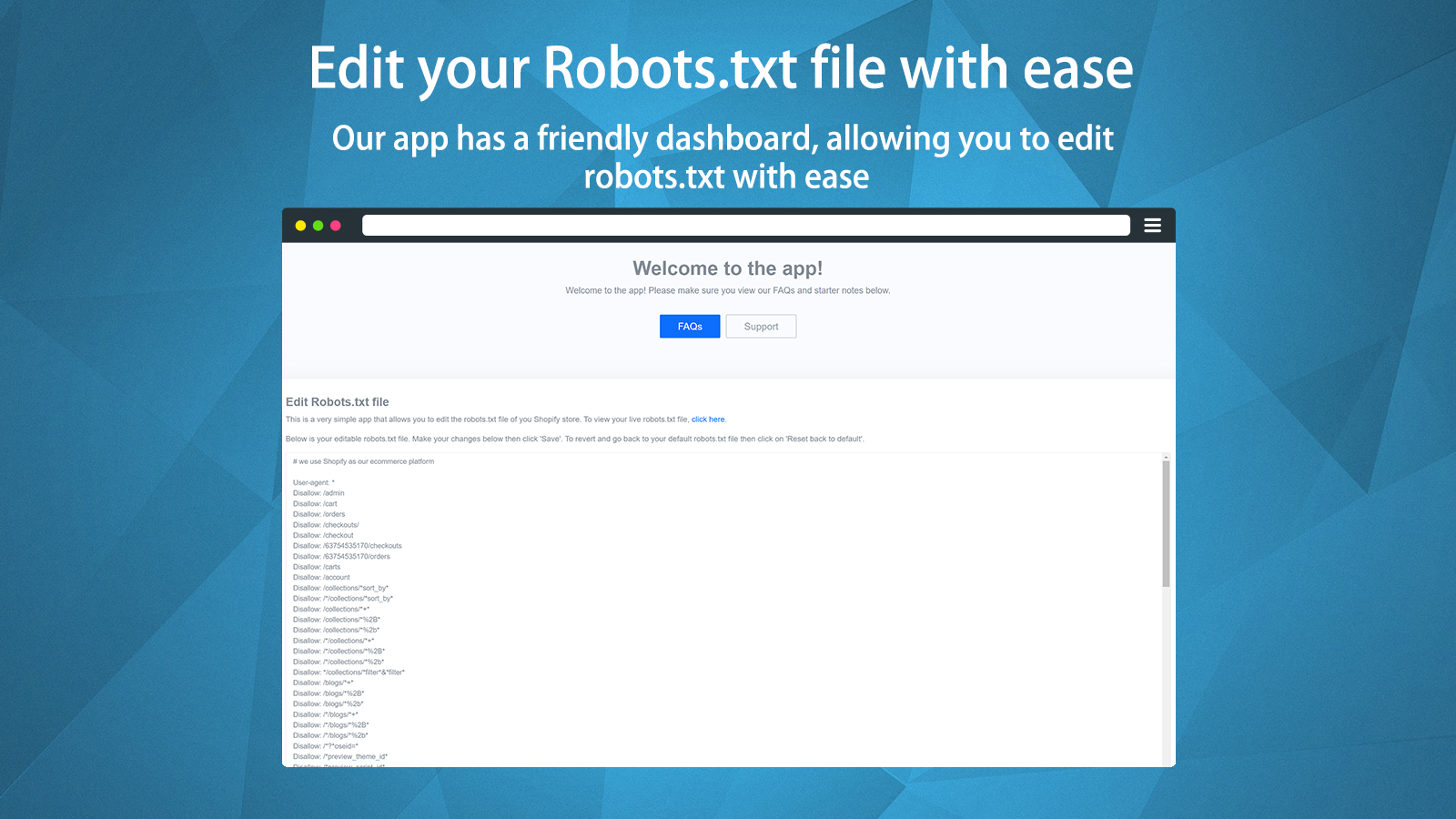 Edit Robots.txt file