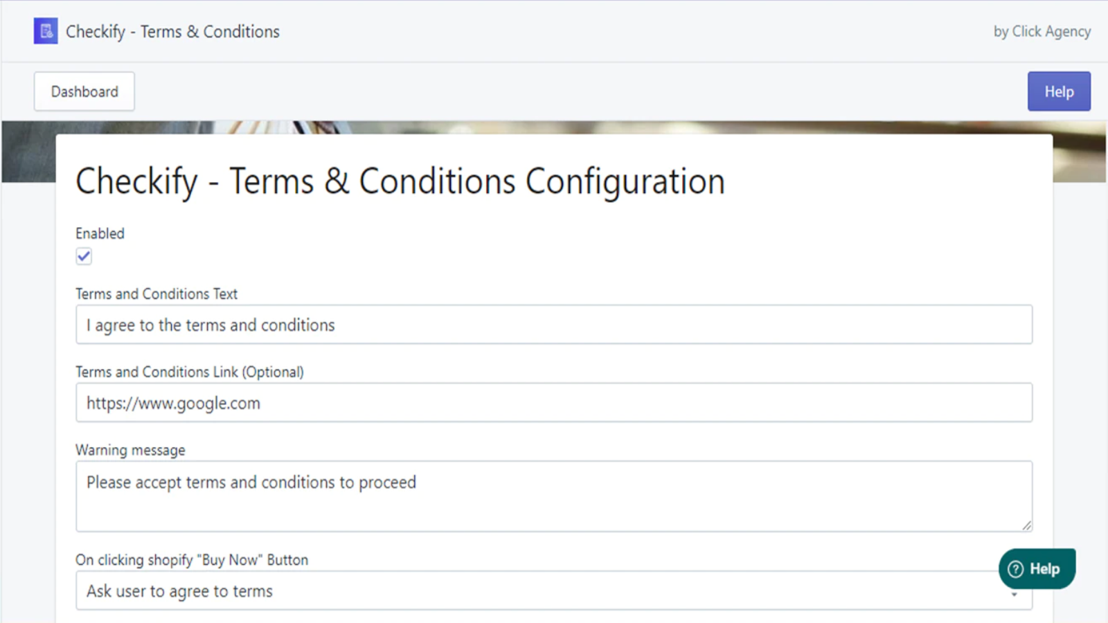 Edit the checkbox text & link to your Terms and conditions page