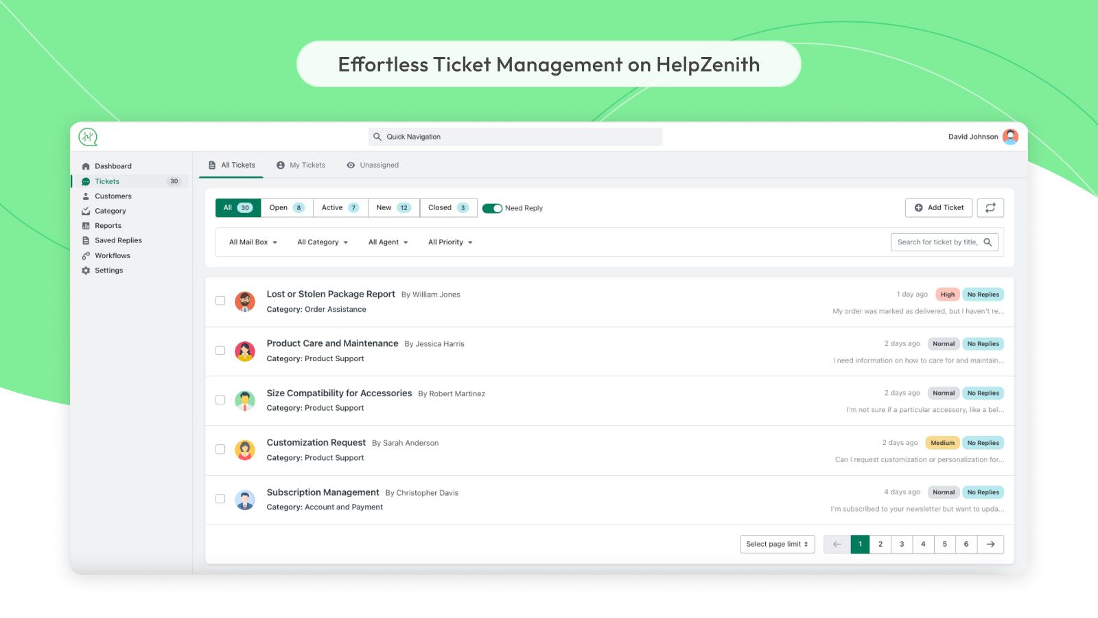 Effortless Ticket Management on HelpZenith