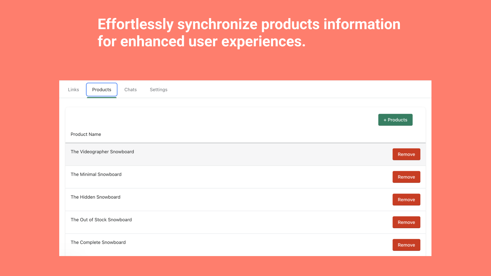 Effortlessly synchronize products information for enhanced user