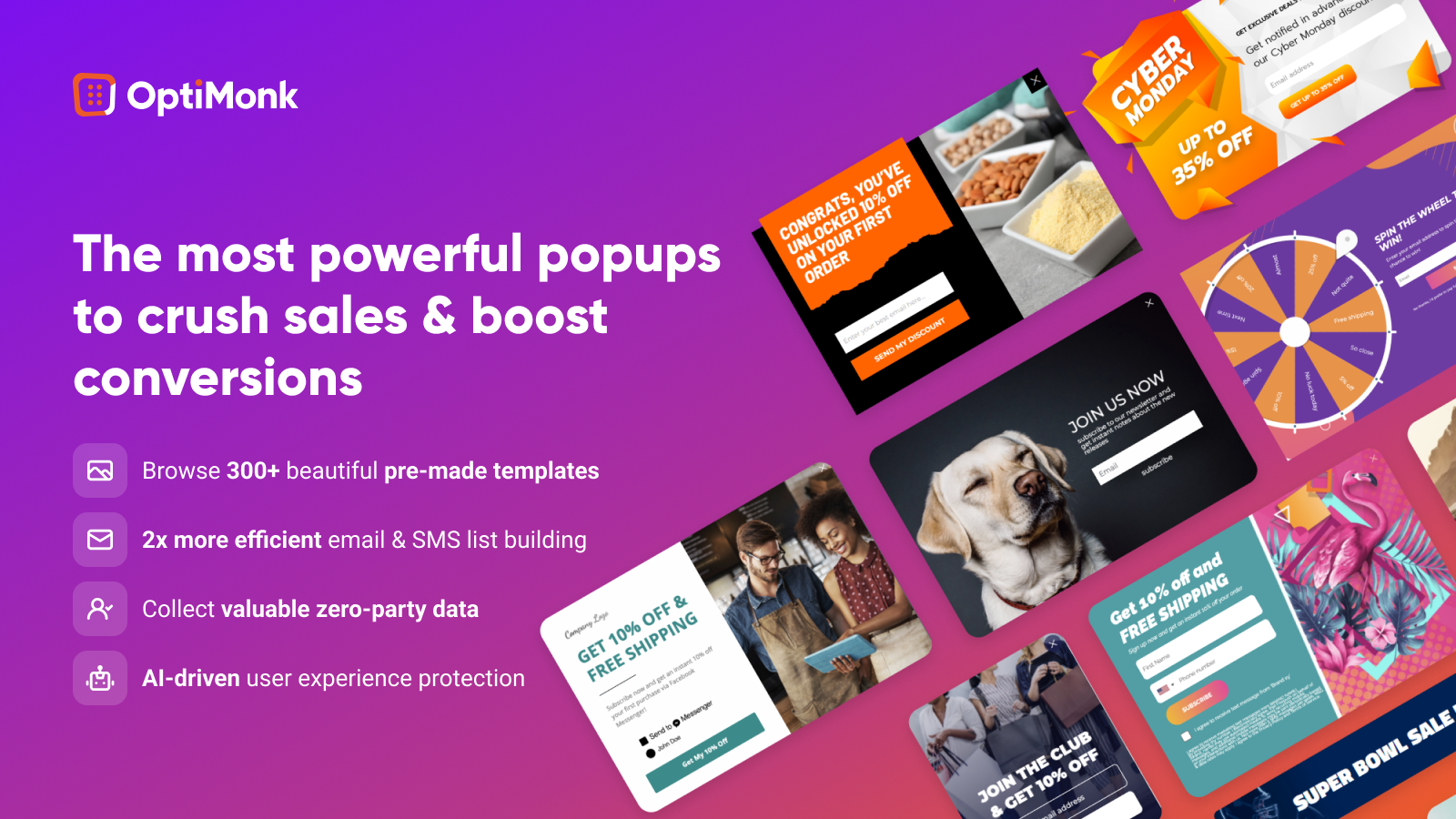 Email & sales popups designed to boost sales & conversions