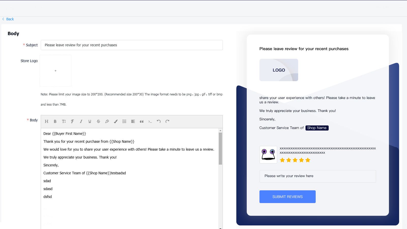 Email customers automatically and ask them to leave reviews