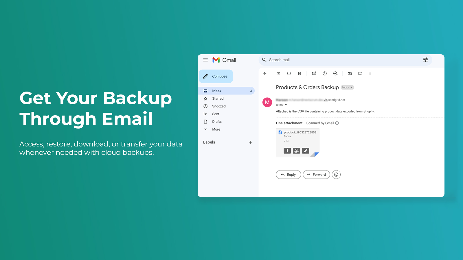 Email Export - Backup App by YeetCommerce | Automated Backups