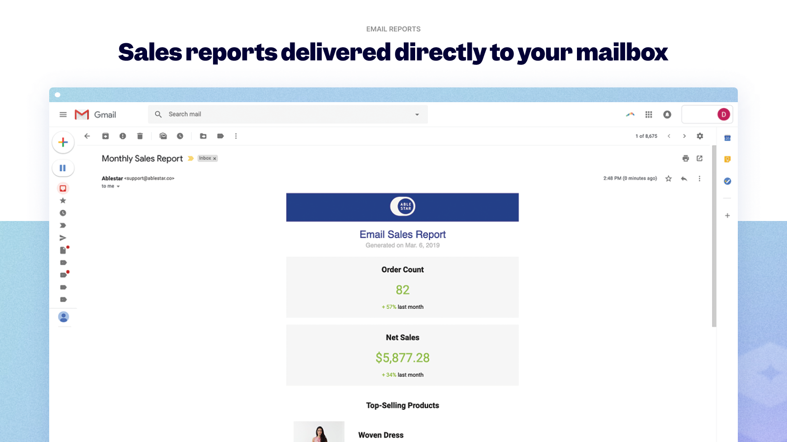 Email reports for Shopify