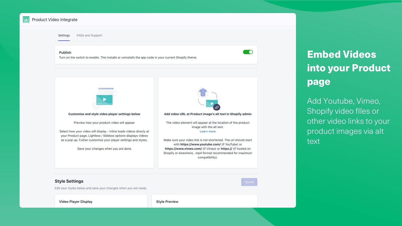 Embed Videos into your Product page