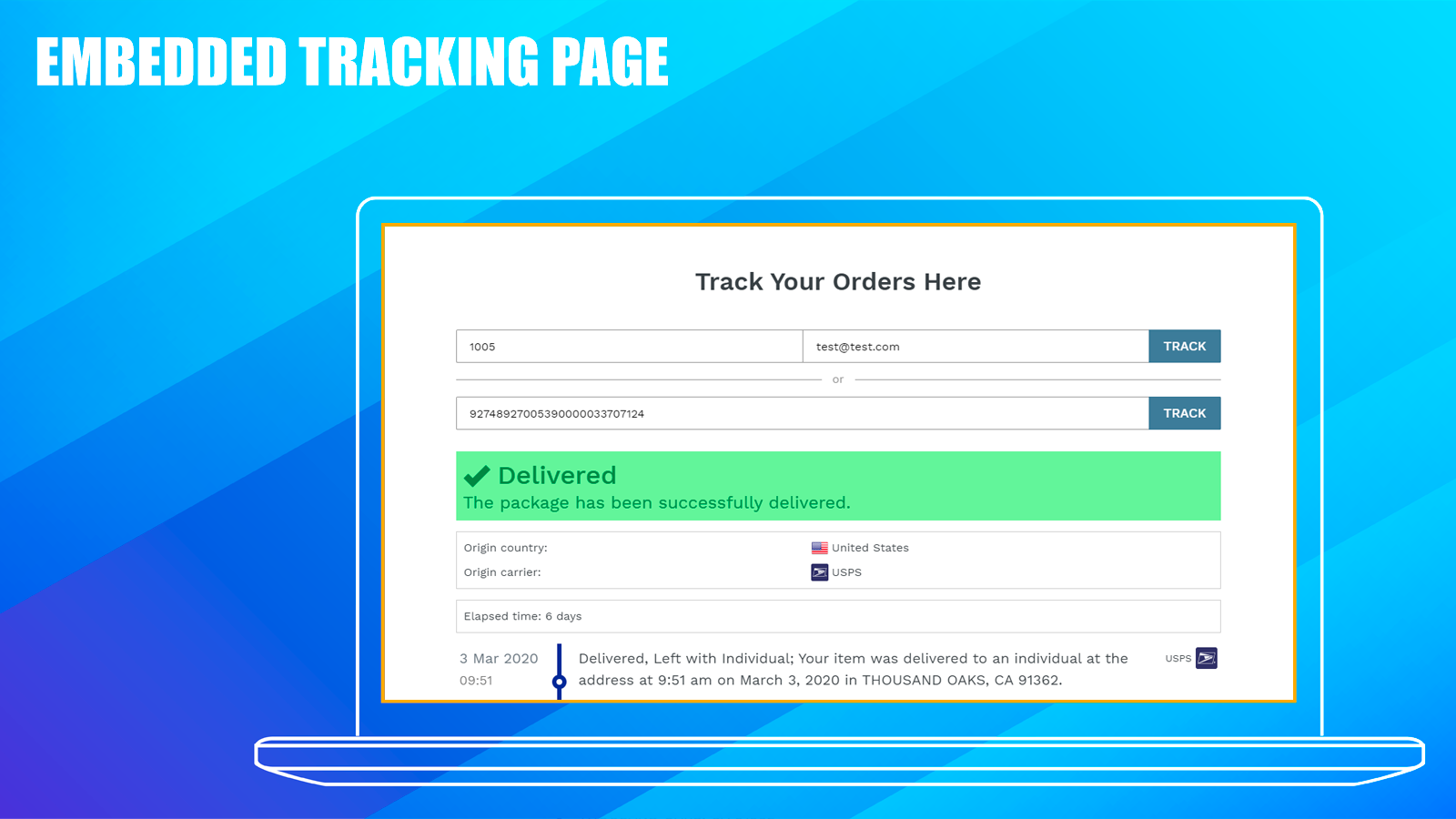 Embedded Tracking Page