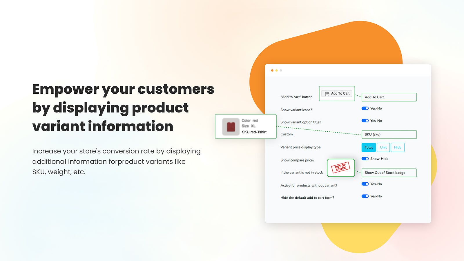 Empower customers by displaying product variant information