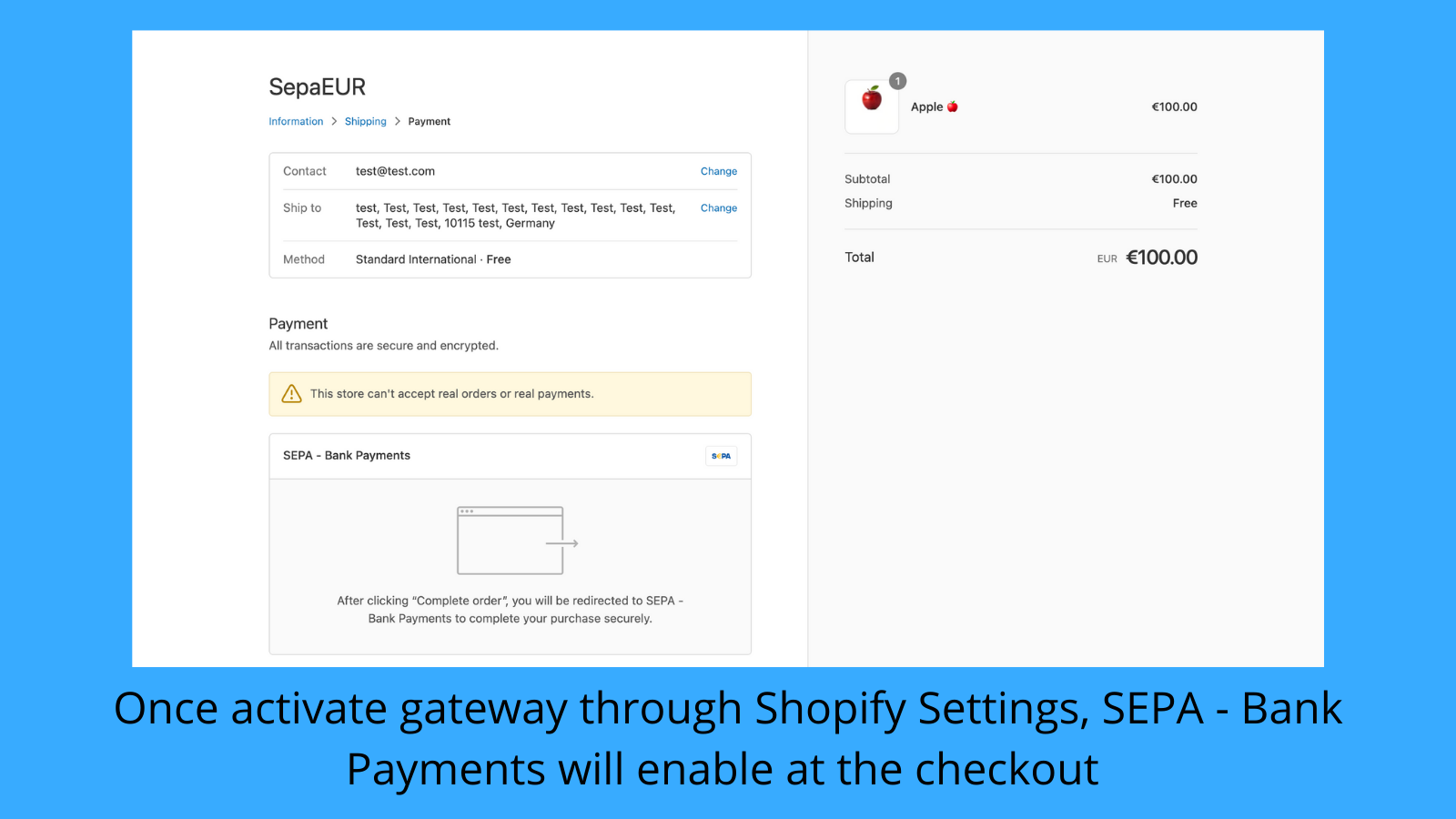 Enable SEPA - Bank Payments at the checkout. 
