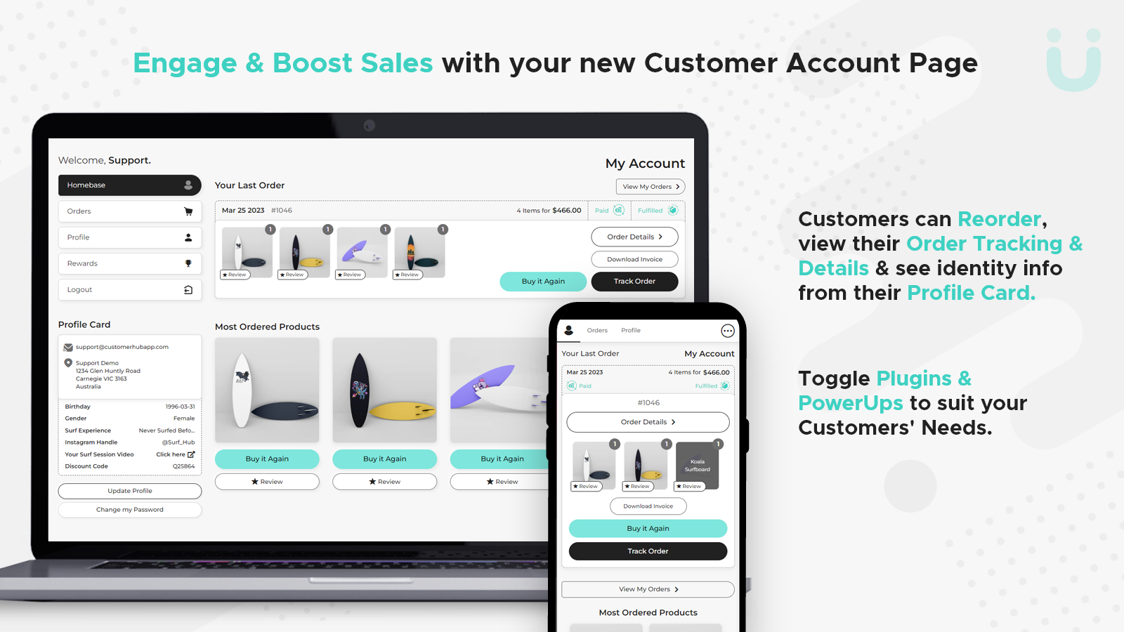 Engage & Boost Sales with your new Customer Account Page