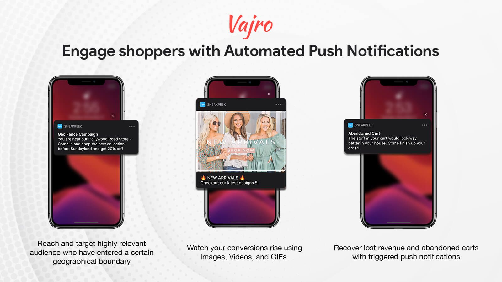 Engage shoppers with Automated and Abandoned Push Notifications