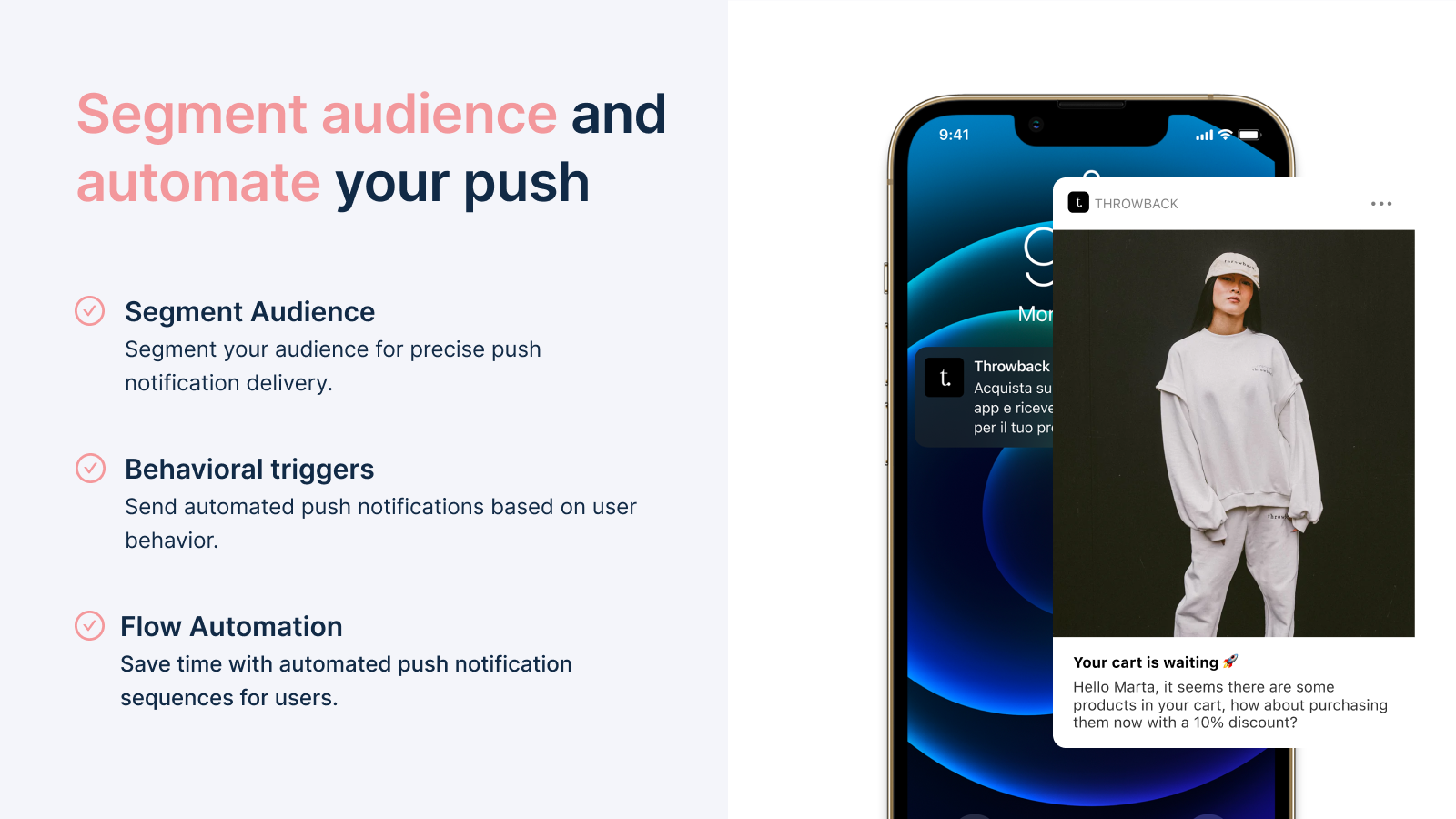Engage your customers directly with impactful push notifications