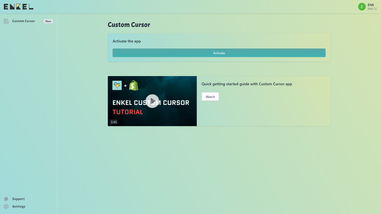 ENKEL Custom Cursor App