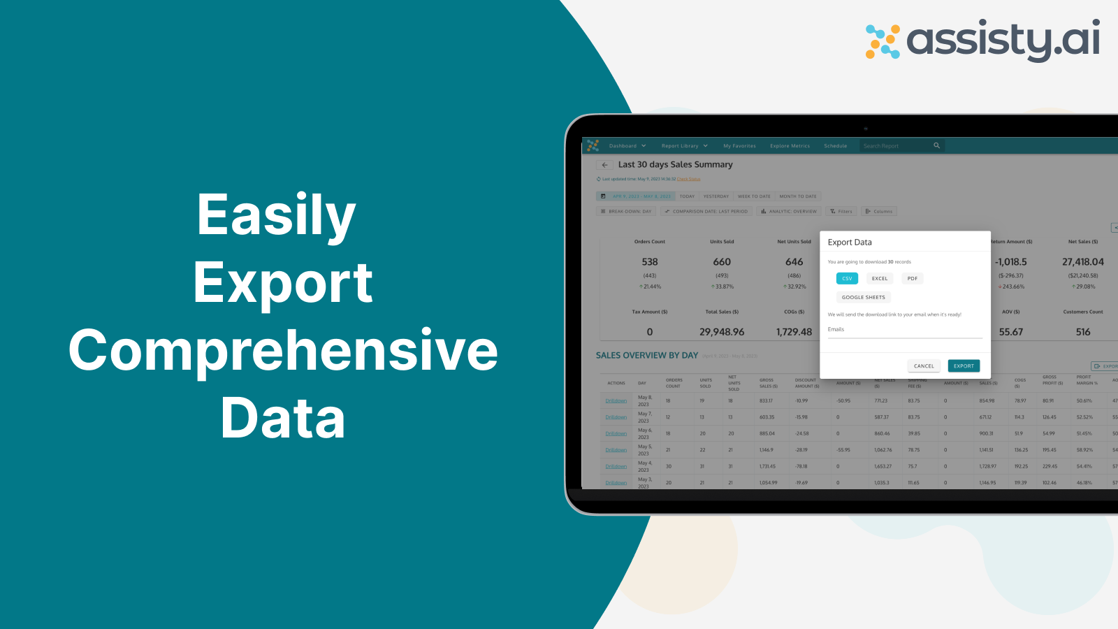 Export all detailed data easily