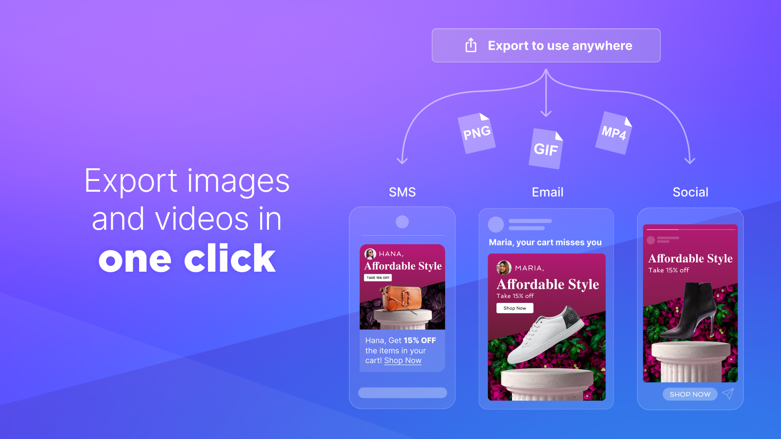 Export images and videos in one click