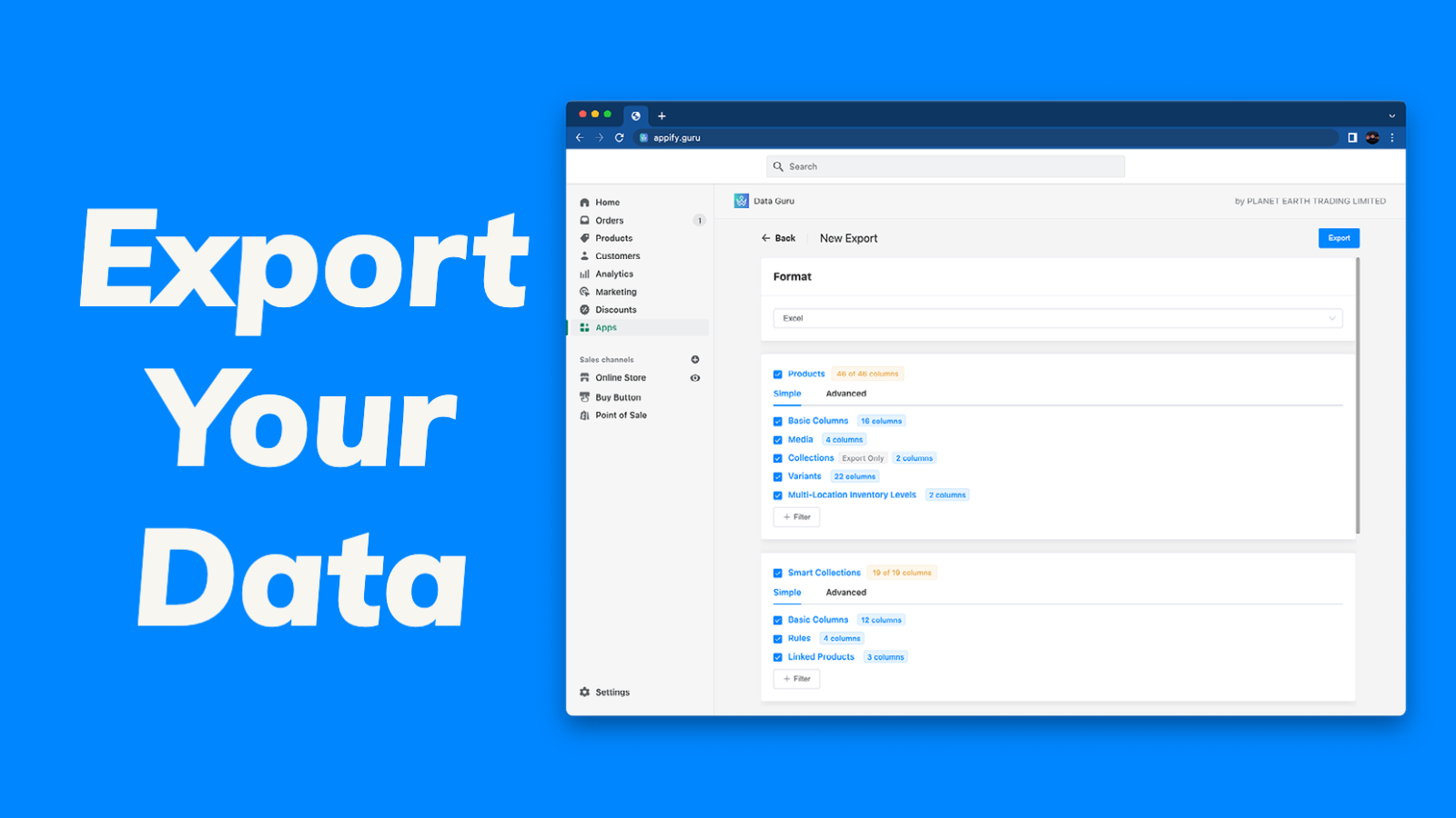 Export your data for editing and analysis 