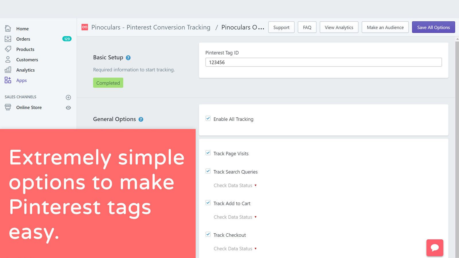 Extremely simple options that makes Pinterest tags easy