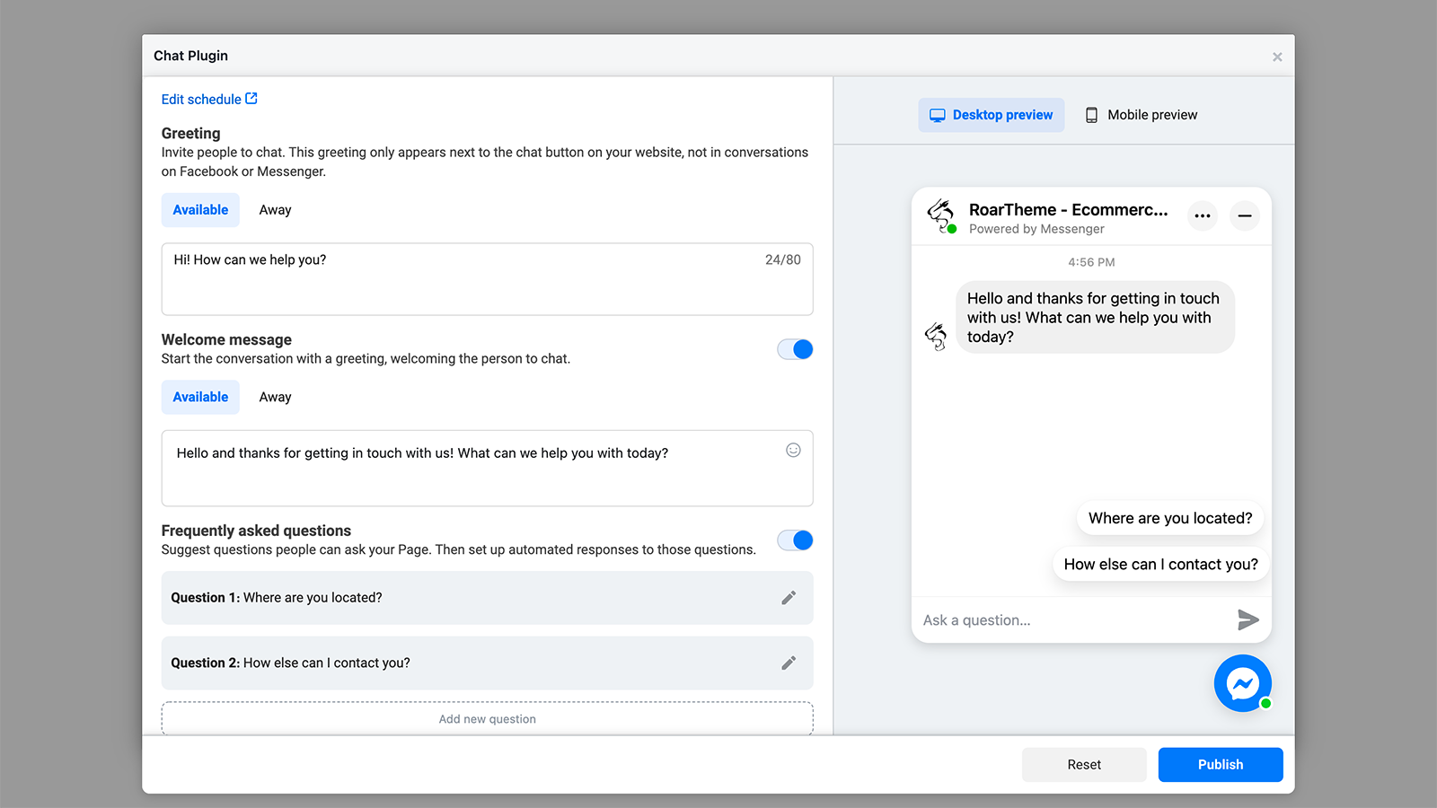 Facebook Chat, Messenger and Exit intent