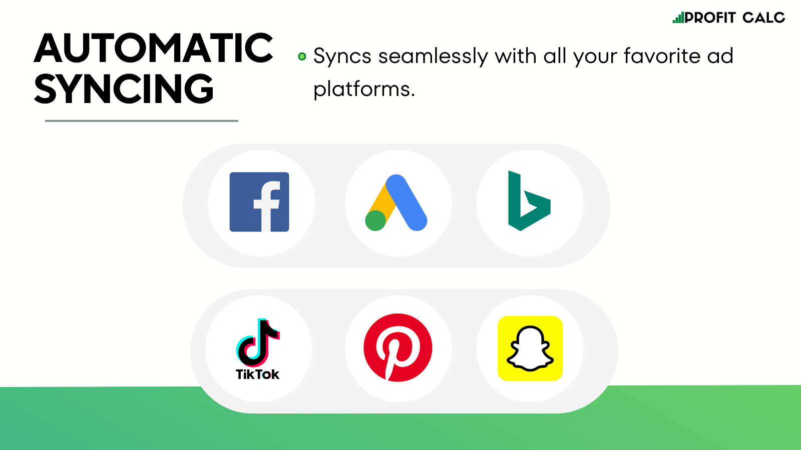Facebook, Google, Bing, Tik Tok, Snapchat, & Pinterest Syncing
