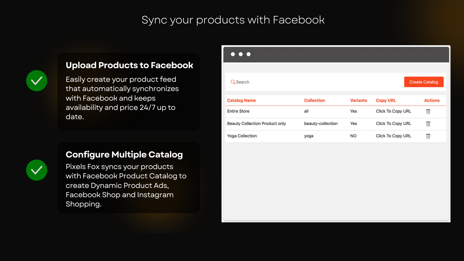 Facebook product feed & catalog manager