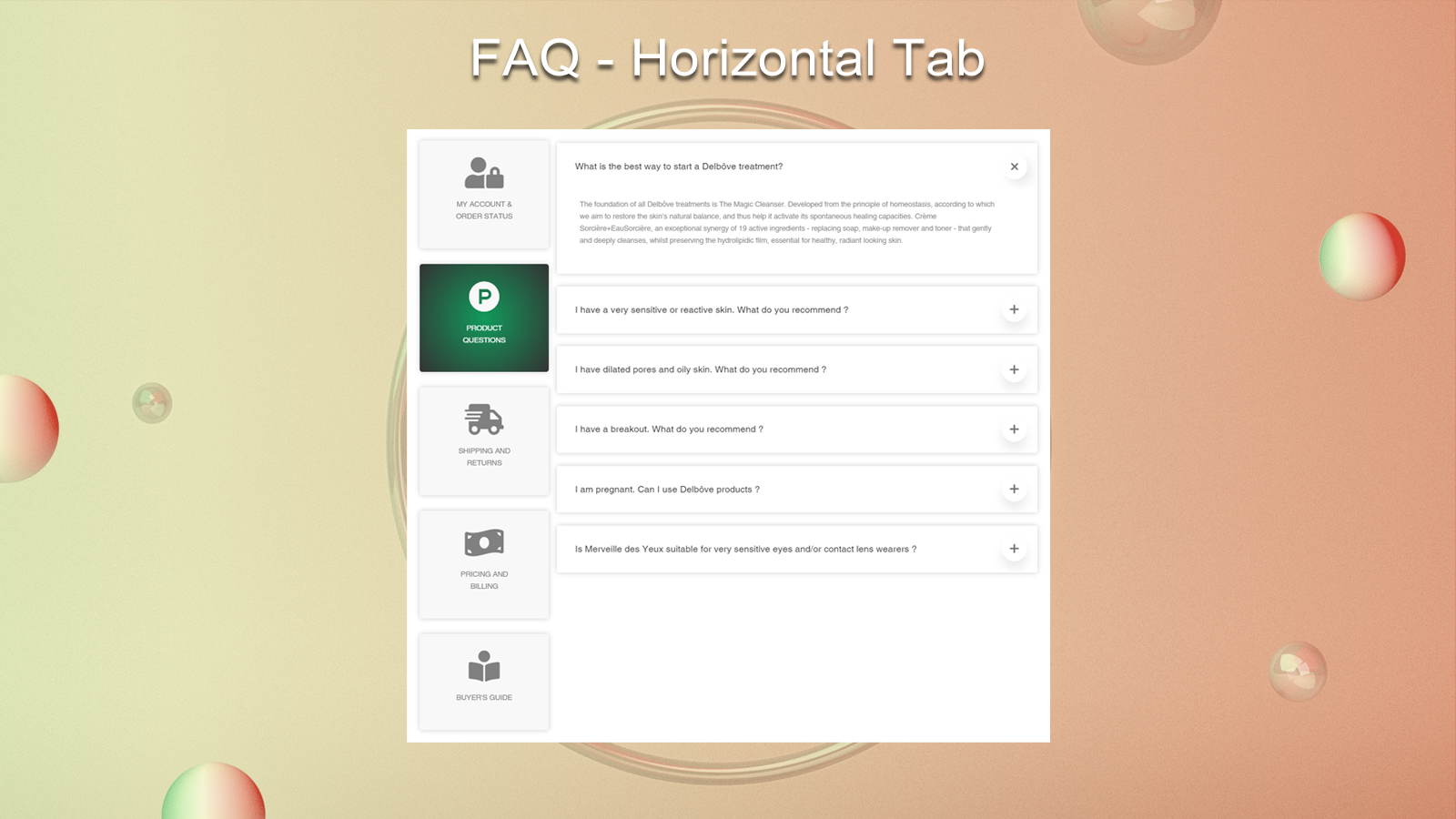 FAQ - Horizontal Tab