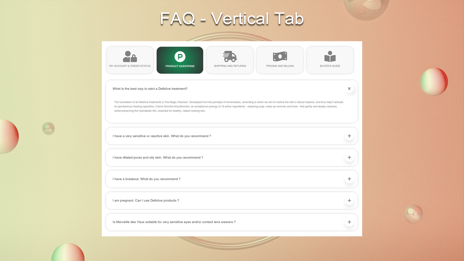 FAQ - Vertical Tab