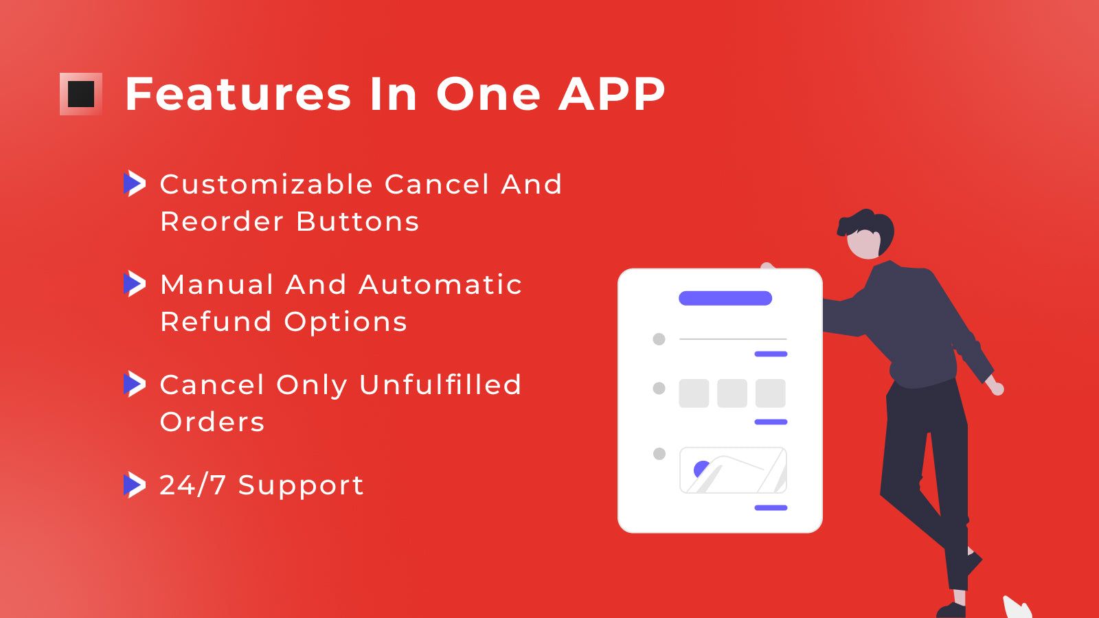 Features of Cancel order APP
