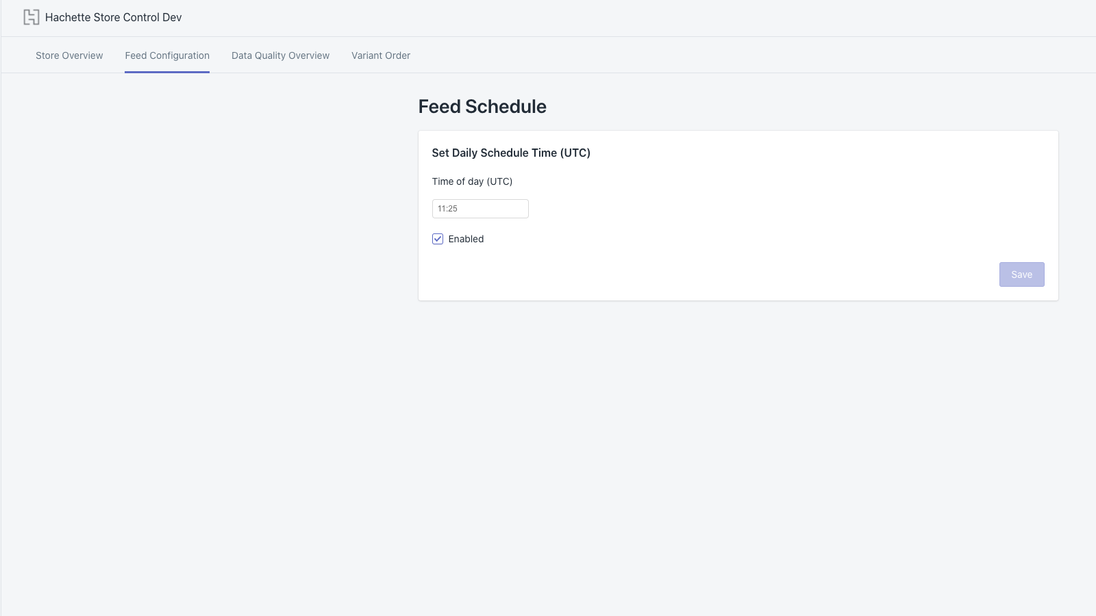 Feed Schedule