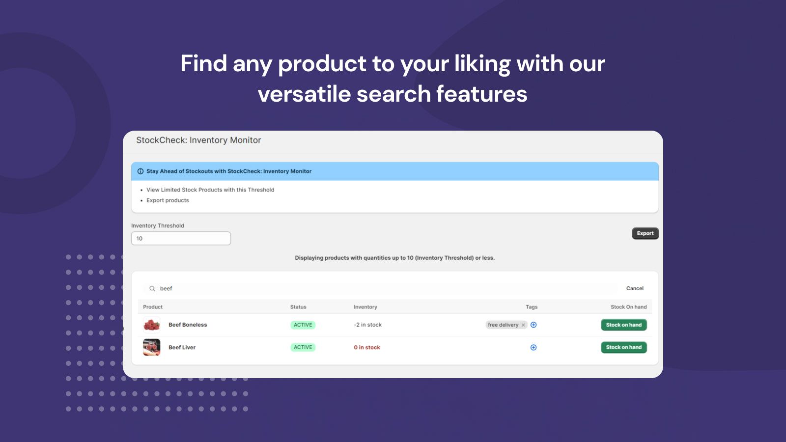 Find  any product to our search features