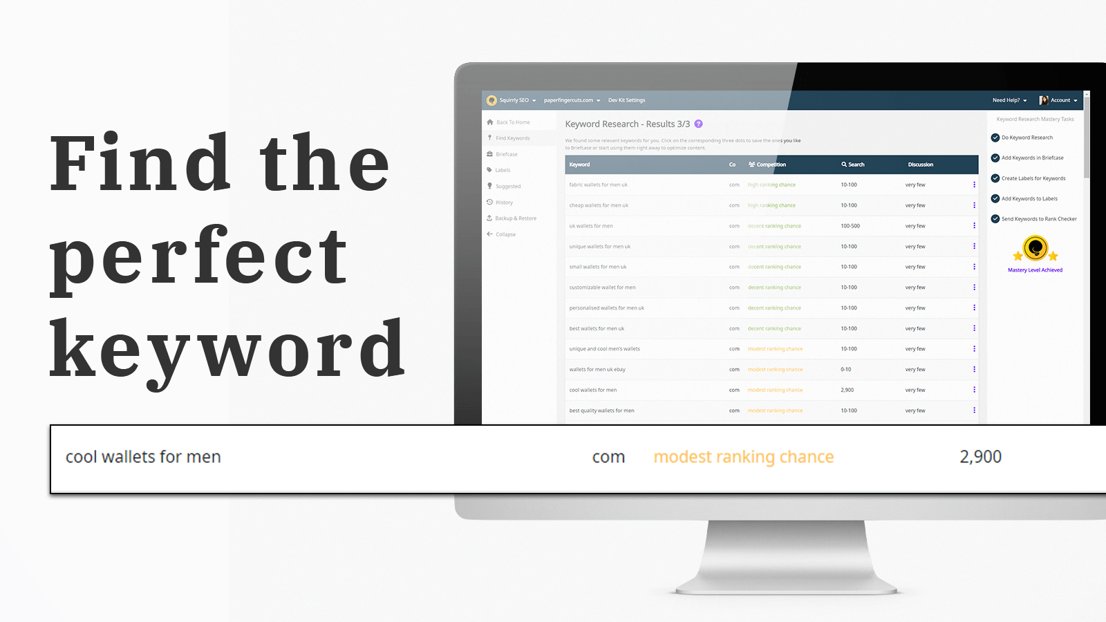 Find the perfect keyword for seo. Target seo kw that bring sales