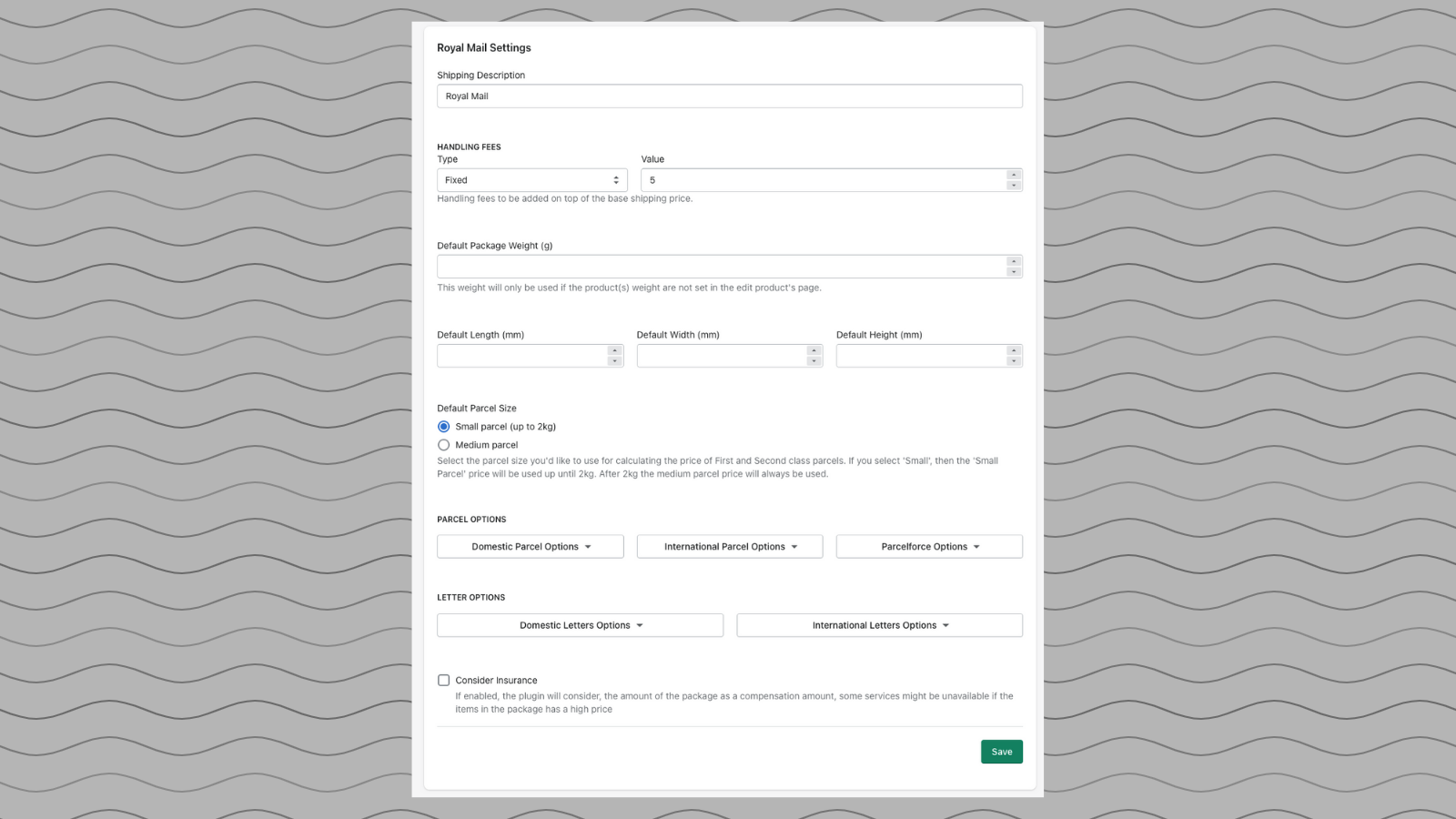 Flexible settings page to suit your store needs.