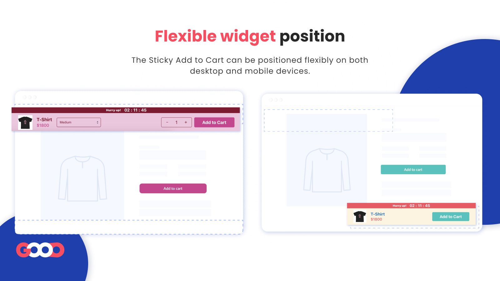 Flexible sticky add to cart button position 