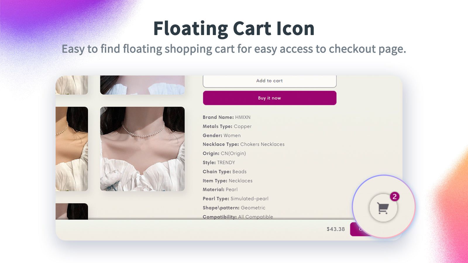 Floating Cart Iconpage