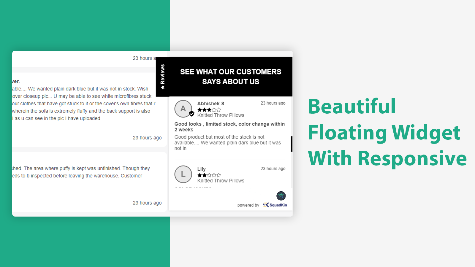 Floating Widget  Product Review With Widget - SquadKin