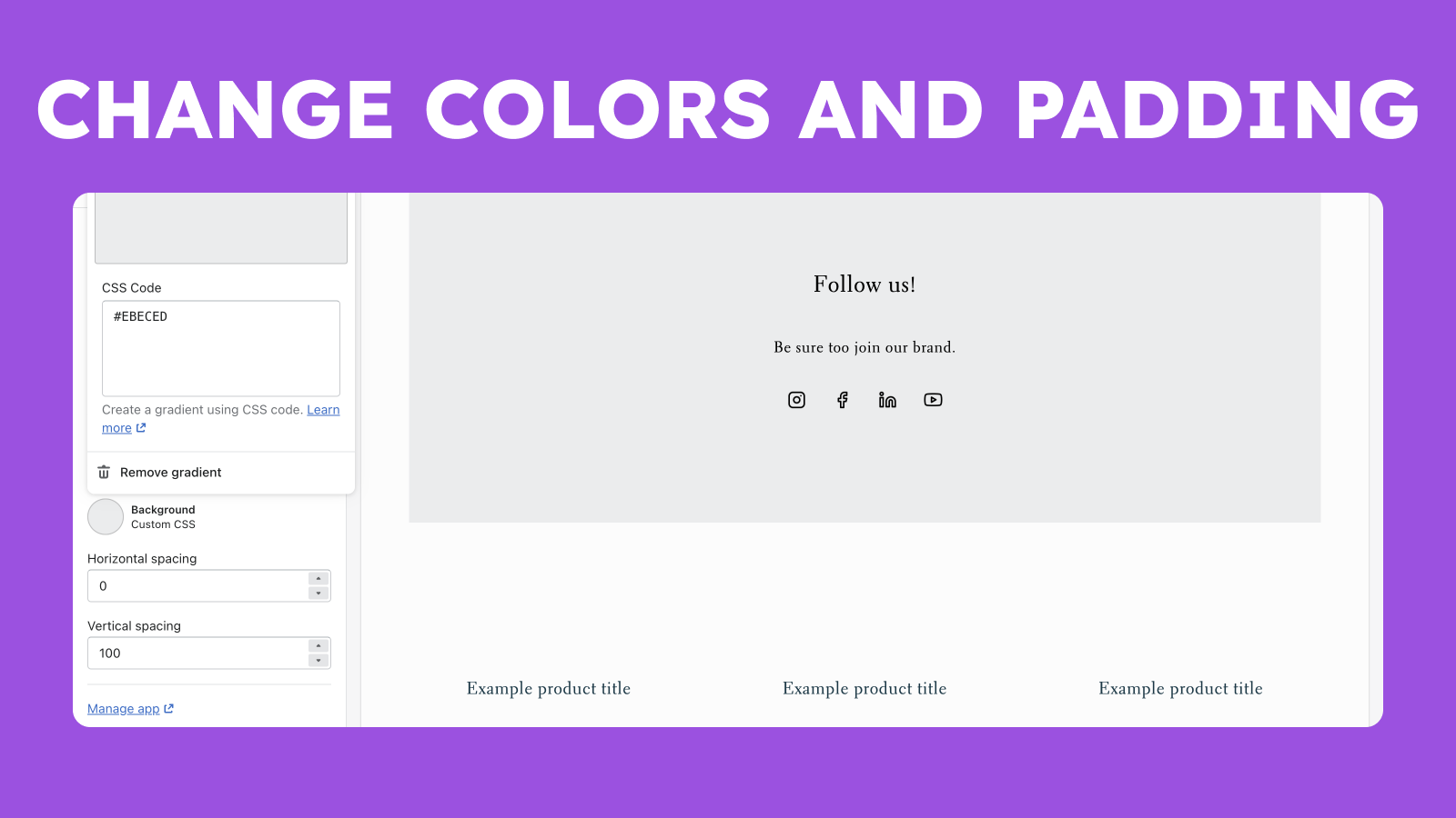 Floox Social Networks Easy app - Color and padding management